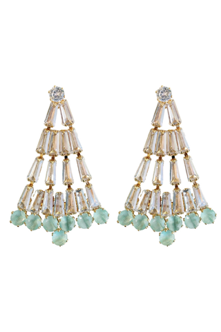 Crystal Christmas Tree Holiday Earrings