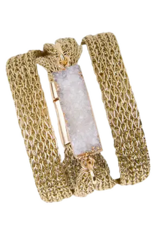 Natural Stone Gold Chain Bracelet