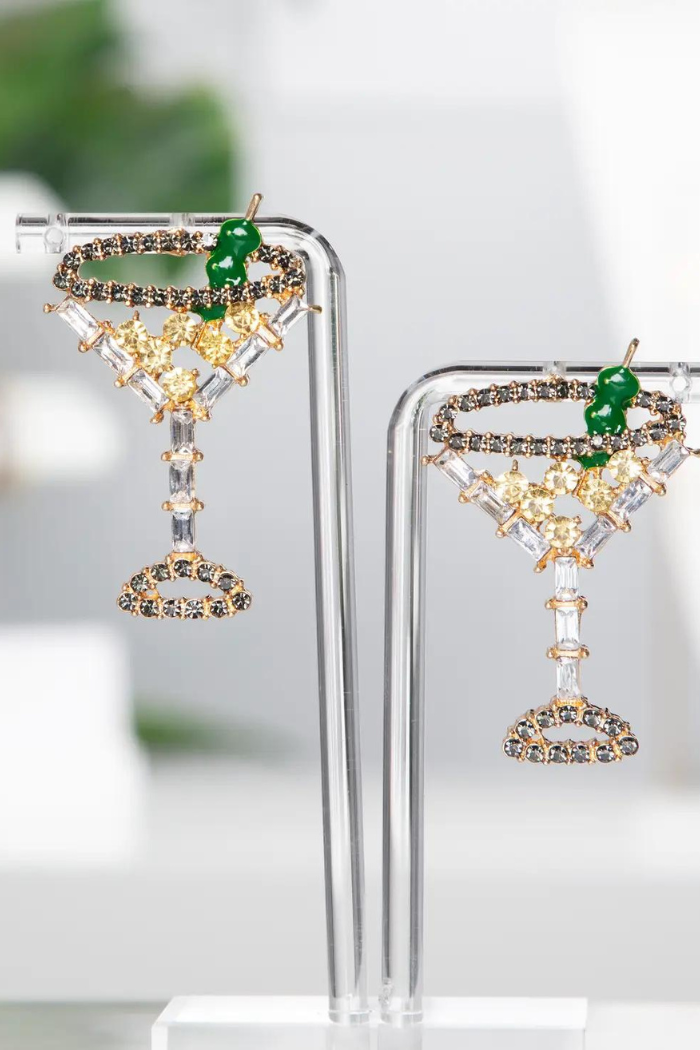 Crystal Martini Earrings
