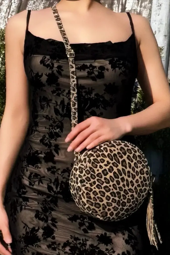 Italian Leather Circle Bag With Tassle