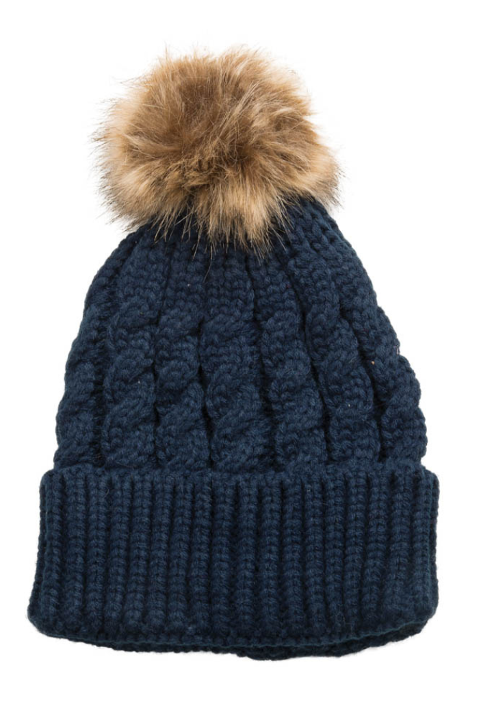Navy Chunky Knit Hat
