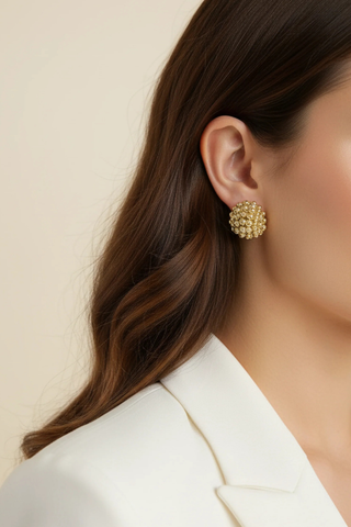 Gold Bead Huggies – The Dressing Room