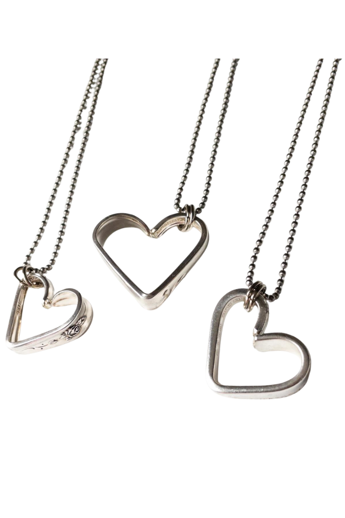Silverware Heart Necklace