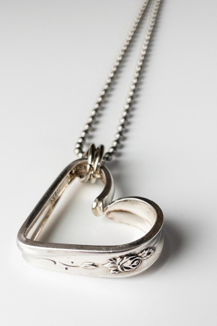 Silverware Heart Necklace