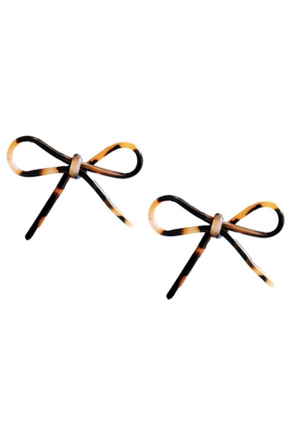 Tortoise Acrylic Bow Earring