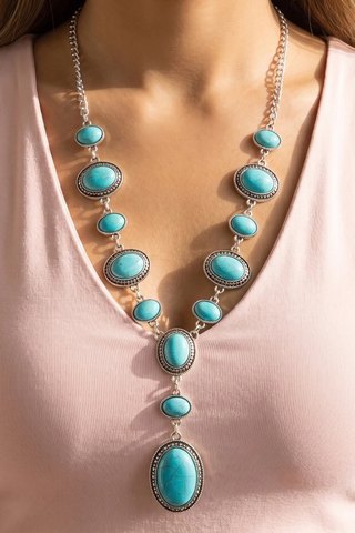 Western Turquoise Concho Station Y Necklace Anarchy Street 19212