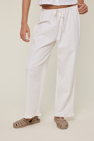 Wishlist Ruffle Hem Pants - Off White WL25-11785