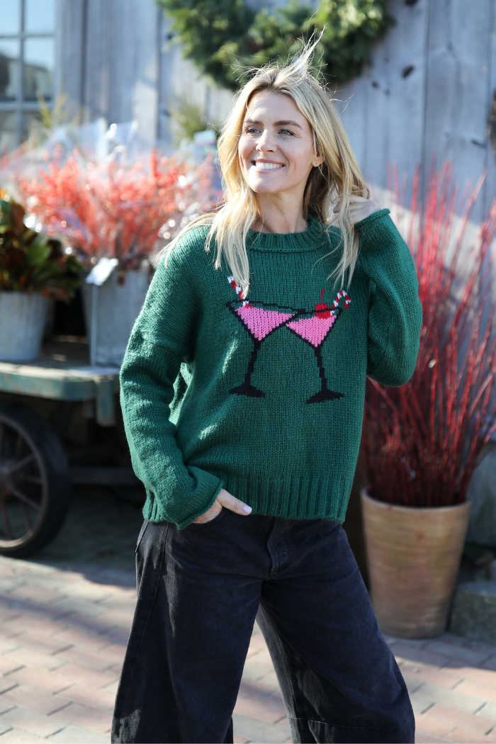 Wooden Ships Chin Chin Crewneck Sweater - Pine