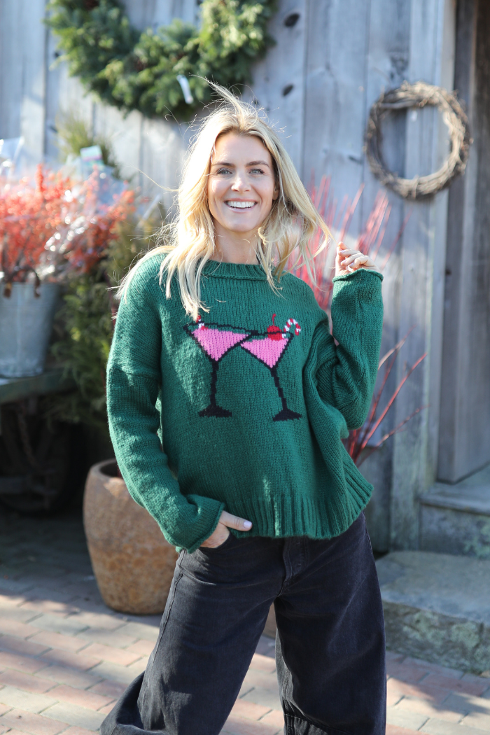 Wooden Ships Chin Chin Crewneck Sweater - Pine