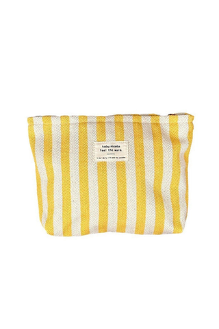 Yellow Striped Color Block Make Up Bag Dipped Shop DP25A565-Yellow