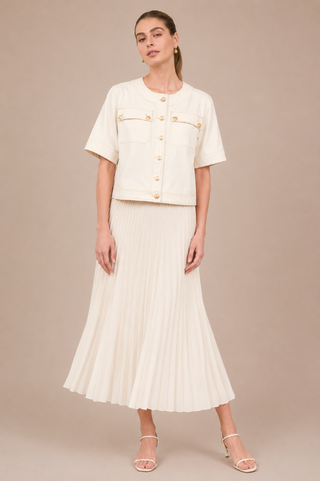 Zoe and Claire Woven Short Sleeve Jacket- SP1201