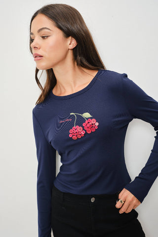 Cherry Button Long Sleeve Top PMT1366 Pretty Garbage