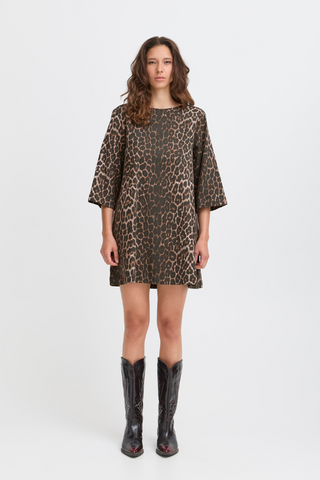 b. young BYKenna Dress 20816507 Denim Leopard