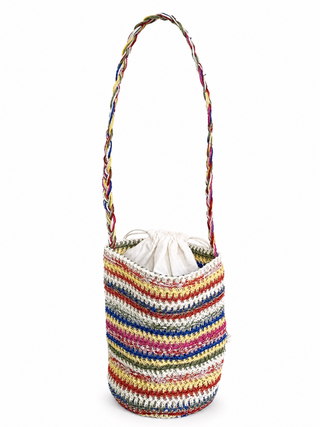 Boho Style Multi Color Striped Woven Bag