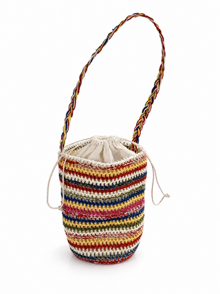 Boho Style Multi Color Striped Woven Bag