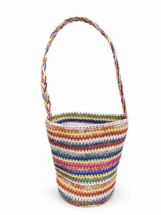 Boho Style Multi Color Striped Woven Bag