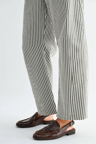 Barrel Jean with Seams - Olive Stripe Just Black BP473J