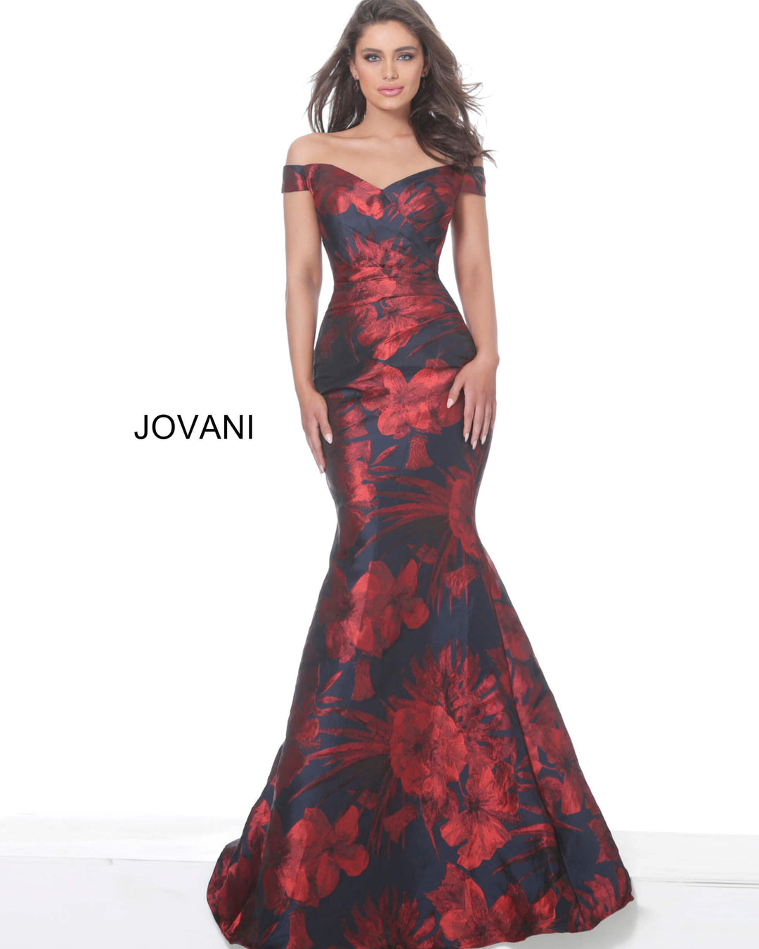 Off The Shoulder Jacquard Gown