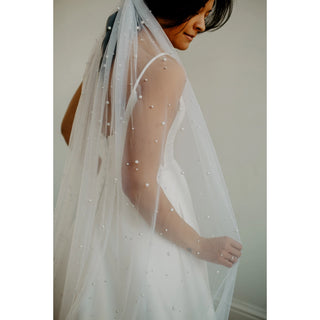 Beaded Pearl Wedding Veil