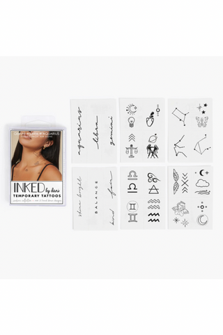 Inked by Dani Zodiac Collection: Air Signs Temporary Tattoo Pack
