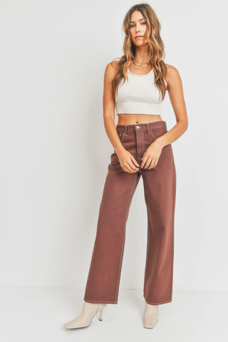 Just Black Retro Wide Straight Leg Jeans