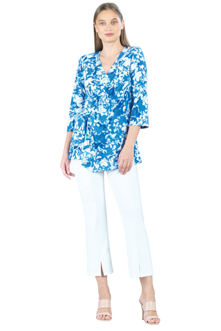 Clara Sunwoo Floral Blossom Side Gathered Drape Hem Tunic