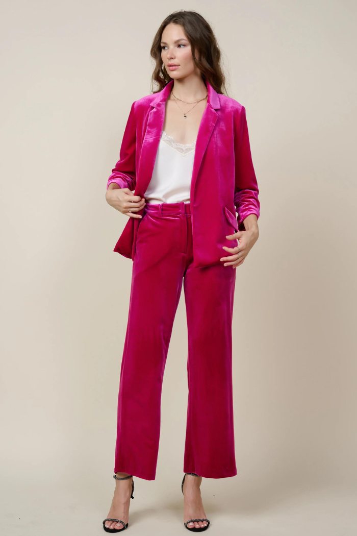 Velvet Wide Leg Pants