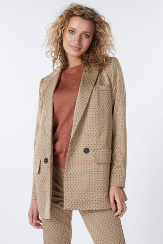 Double Breasted Knitted Diamond Blazer