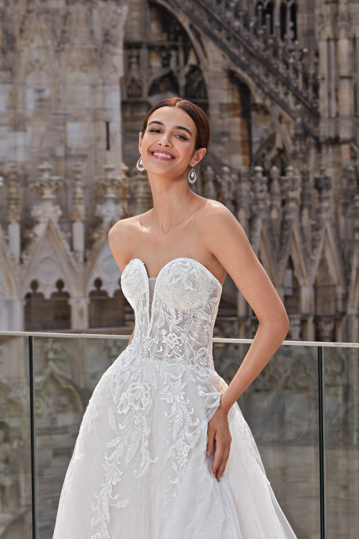 Strapless Lace Bodice Gown
