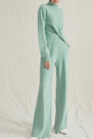 Twist Top and Wide Leg Trouser Set