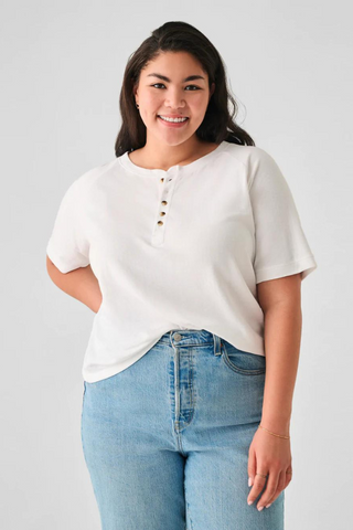 Faherty Cloud Cotton Short Sleeve Henley Tee