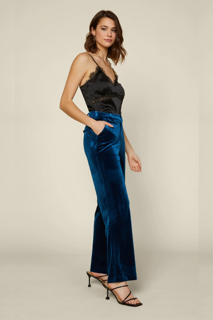 Velvet Wide Leg Pants