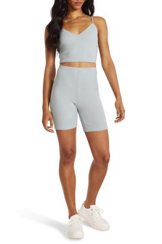 Keep Knit Simple Short Made by BB Dakota x Steve Madden. Keep Knit Simple is an essential mid-thigh length bike short with elastic waist casing.