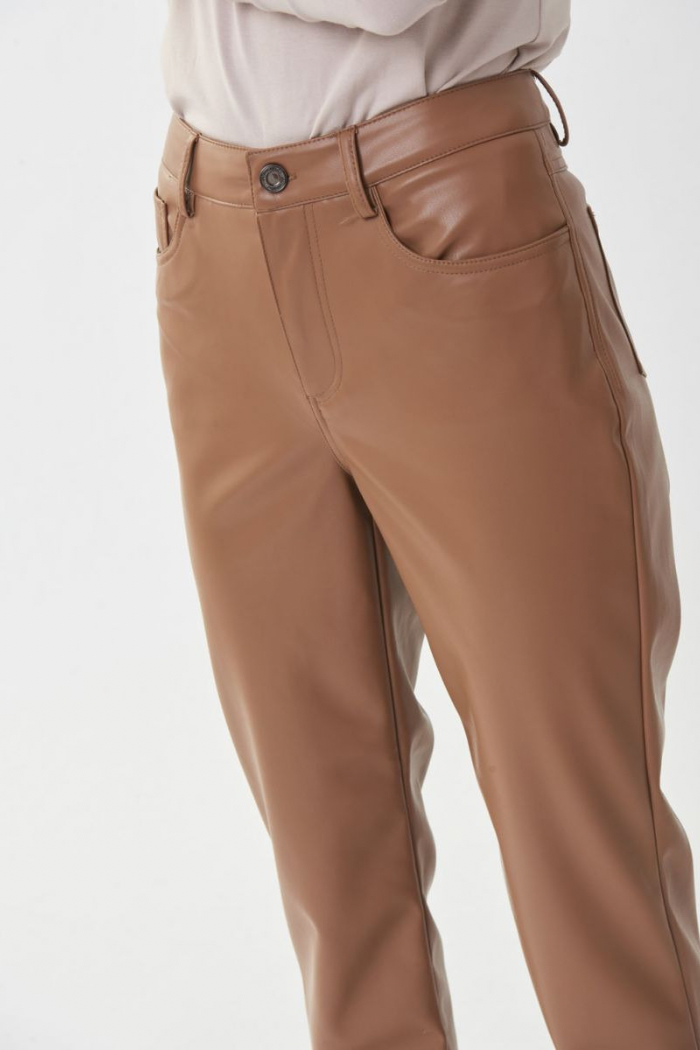 Nutmeg Faux Leather Trousers