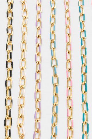 Enamel Paper Clip Chain Necklace