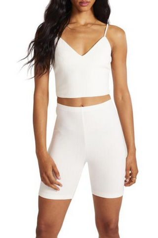 Keep Knit Simple Short Made by BB Dakota x Steve Madden. Keep Knit Simple is an essential mid-thigh length bike short with elastic waist casing.