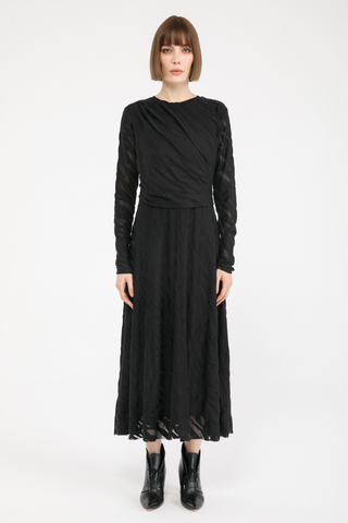 Zebra Drapey Mesh Dress