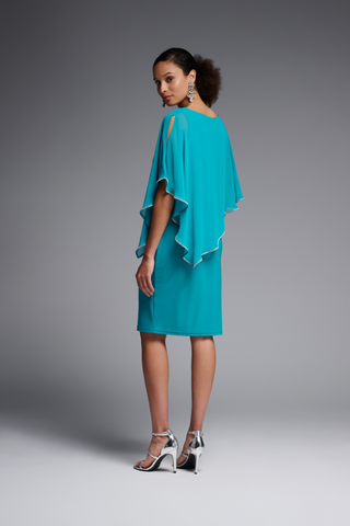 Chiffon and Silky Knit Sheath Dress