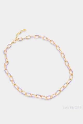Enamel Paper Clip Chain Necklace