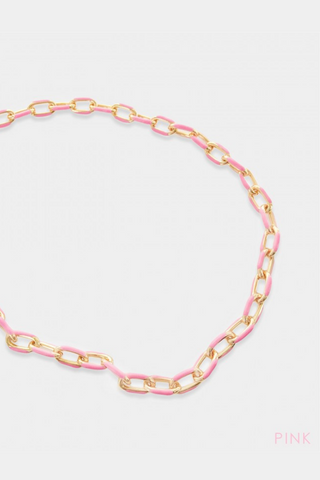 Enamel Paper Clip Chain Necklace