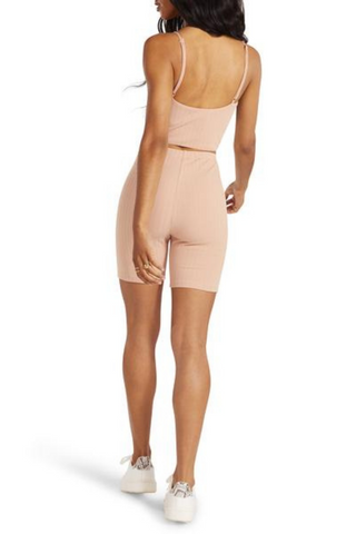 Keep Knit Simple Short Made by BB Dakota x Steve Madden. Keep Knit Simple is an essential mid-thigh length bike short with elastic waist casing.