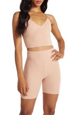 Keep Knit Simple Short Made by BB Dakota x Steve Madden. Keep Knit Simple is an essential mid-thigh length bike short with elastic waist casing.