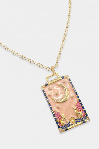 Enamel Tarot Card Necklace