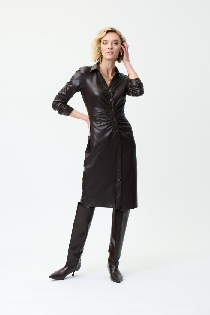 Faux Leather Shirt Dress The Dressing Room Faux Leather Shirt Dress The Dressing Room