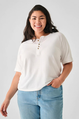 Faherty Cloud Cotton Short Sleeve Henley Tee