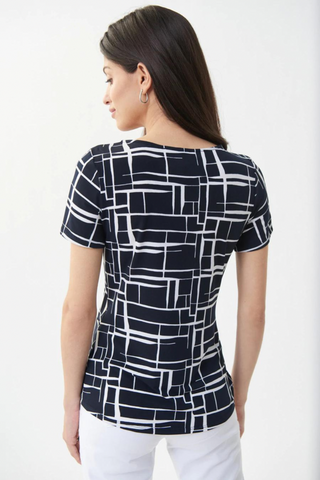 Abstract Tie Front Top