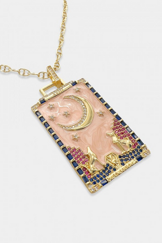 Enamel Tarot Card Necklace