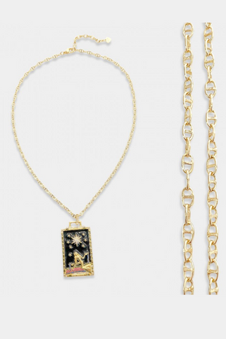 Enamel Tarot Card Necklace