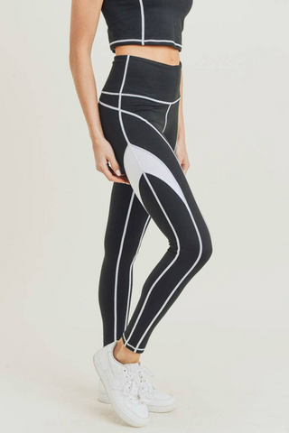 Mono B Splice Colorblock Highwaist Leggings
