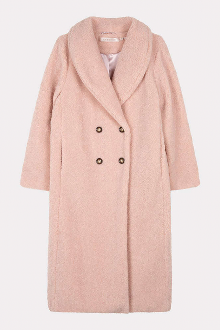 Double Breasted Boucle Coat